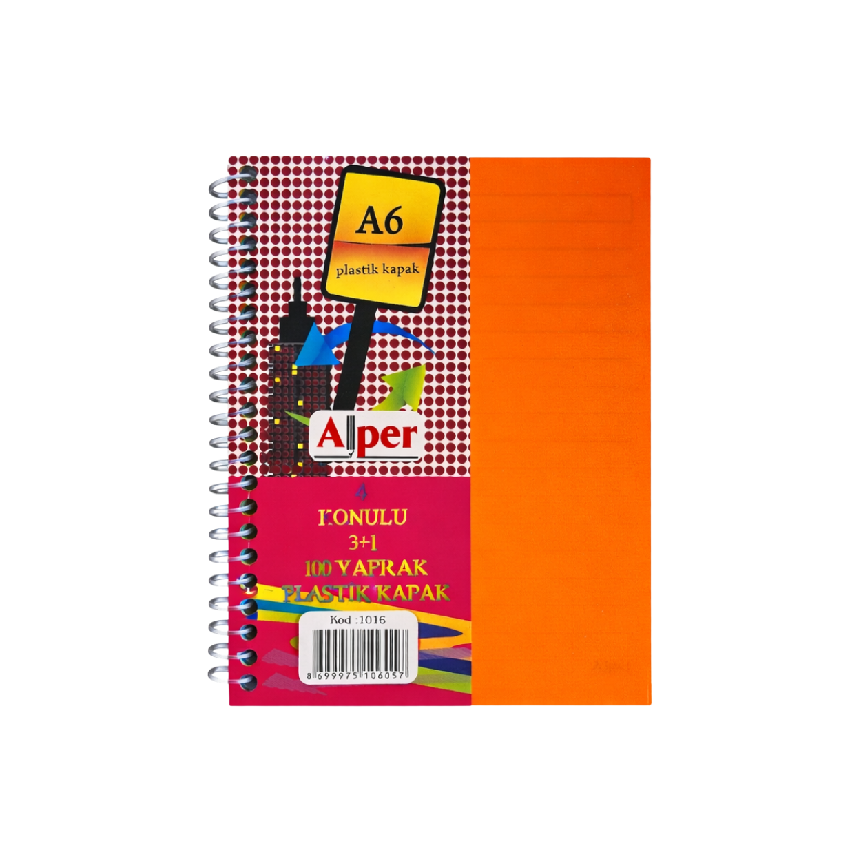 ALPER 3+1 A6 NOT DEFTERİ 6 LI