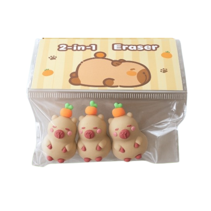 CAPYBARA SİLGİLİ KALEM BAŞLIĞI 3 LÜ