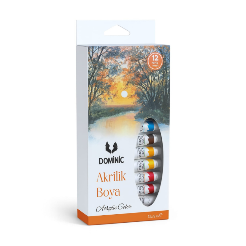 DOMİNİC AKRİLİK BOYA 12 Lİ TÜP