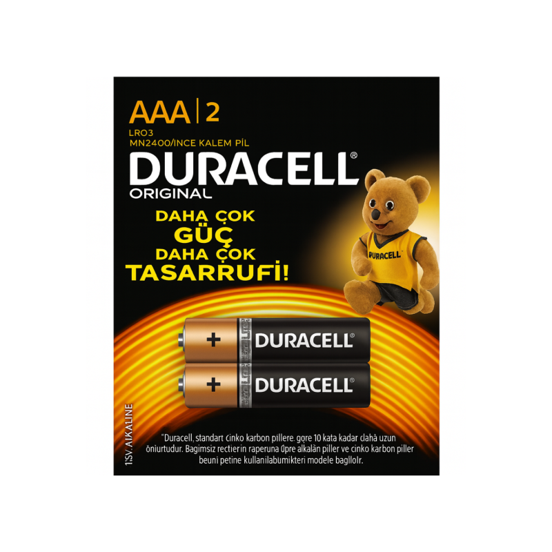 DURACELL İNCE PİL AAA 2 Lİ x 10