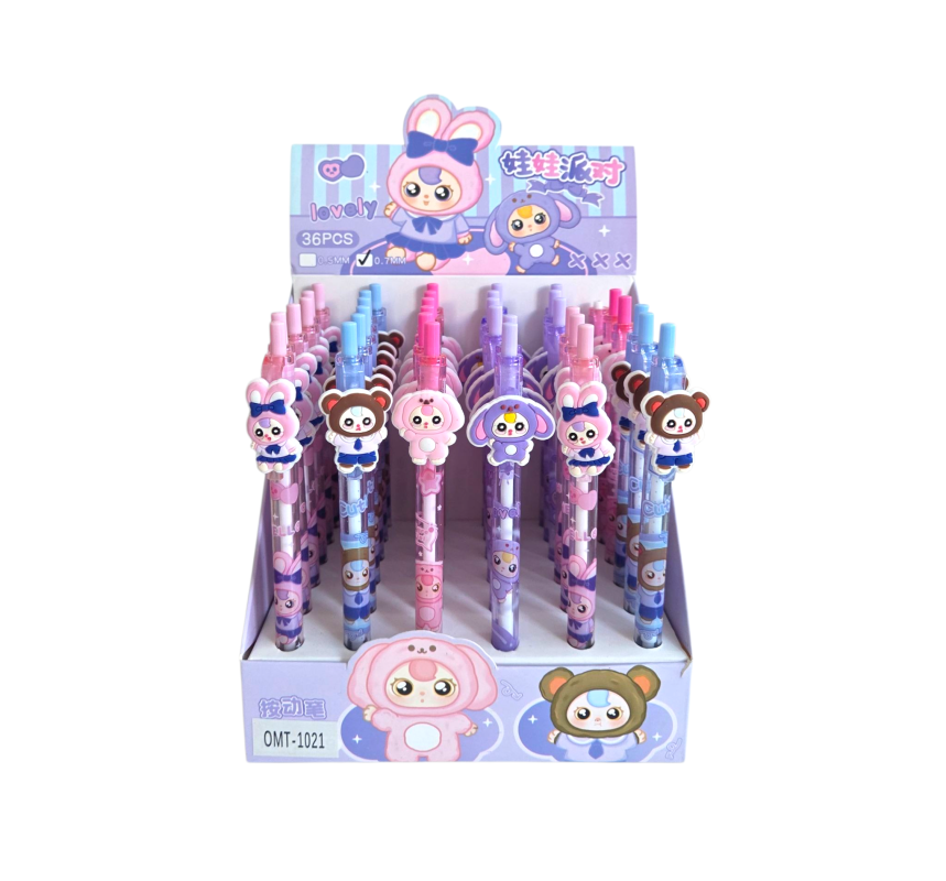 LOVELY FİGÜRLÜ VERSATİL KALEM 36 LI