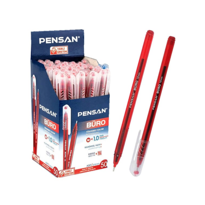 PENSAN BÜRO TÜKENMEZ KIRMIZI 50 Lİ