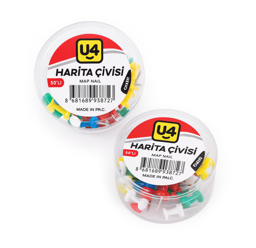 U4 HARİTA ÇİVİSİ 30 LU X 12 PAKET