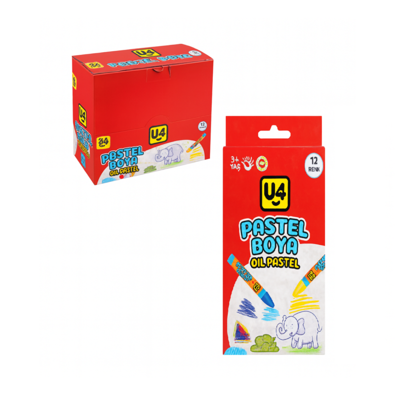 U4 PASTEL BOYA 12 RENK 12 Lİ