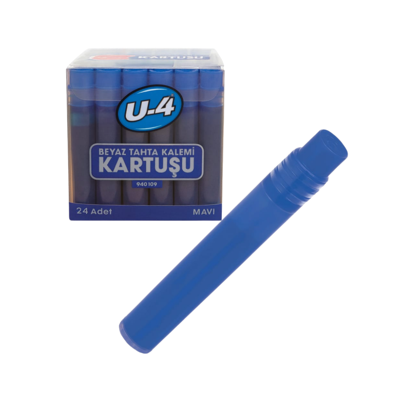 U4 TAHTA KALEM KARTUŞU MAVİ 24 LÜ