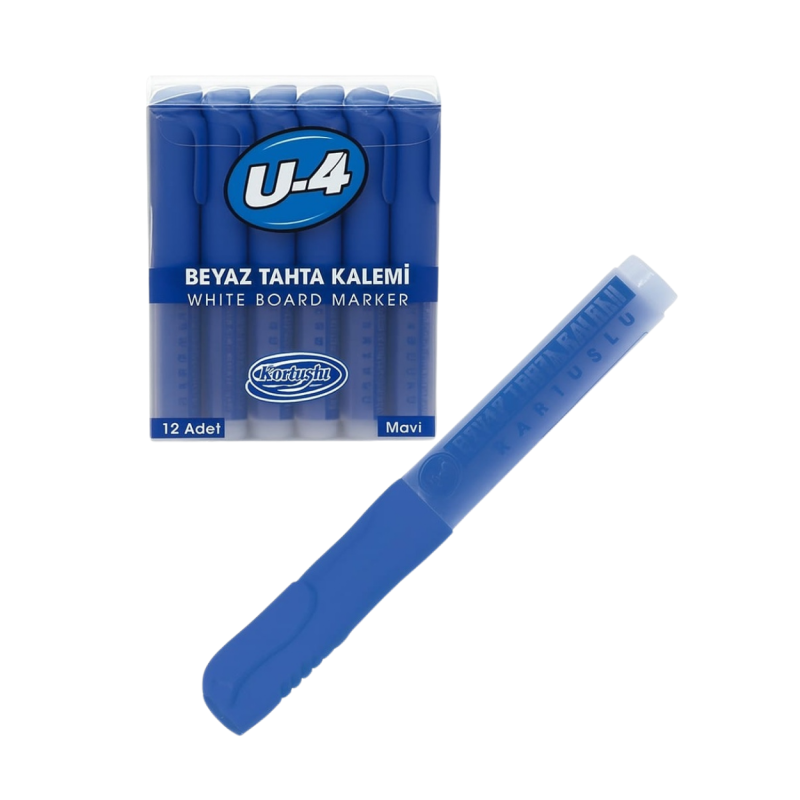 U4 TAHTA KALEMİ KARTUŞLU MAVİ 12 Lİ