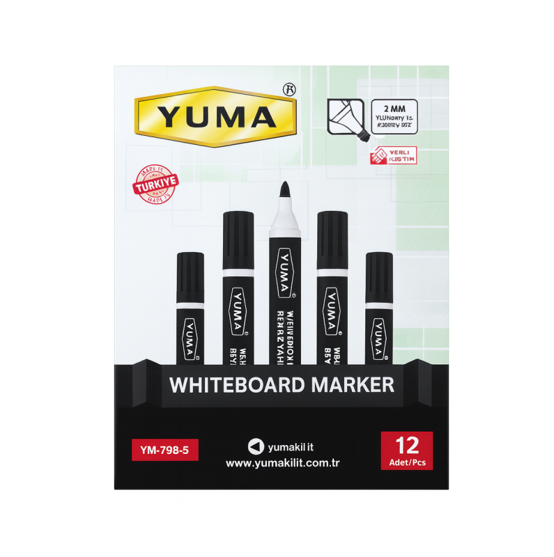 YUMA TAHTA KALEMİ SİYAH 12 Lİ