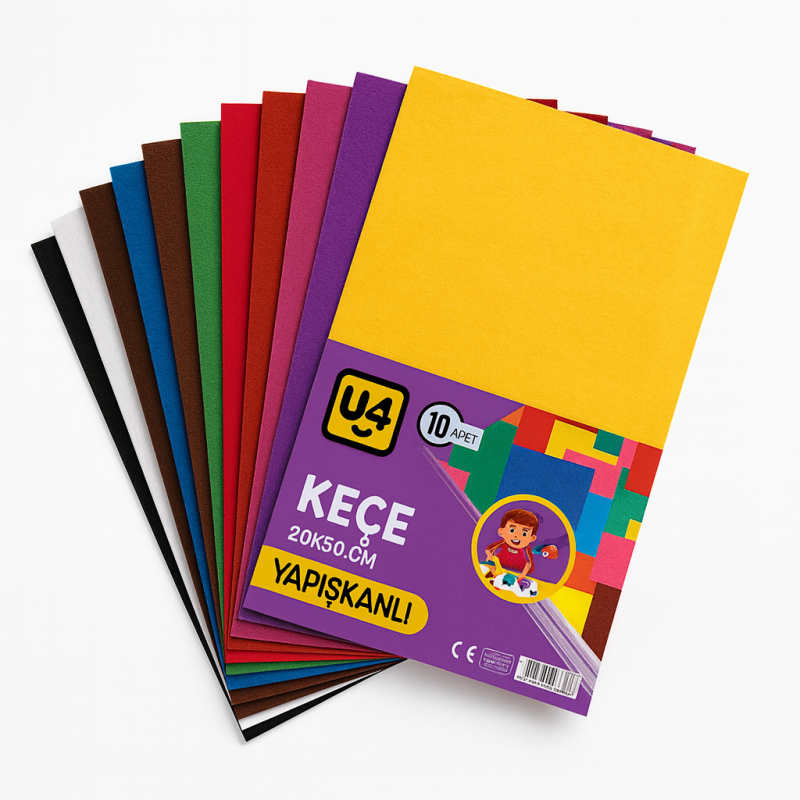 U4 KEÇE 20x30 A4 YAPIŞKANLI 10 RENK