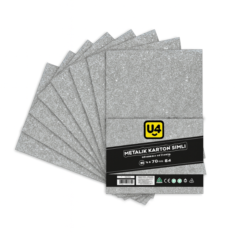 U4 FON KARTONU SİMLİ A4 10 LU SİLVER