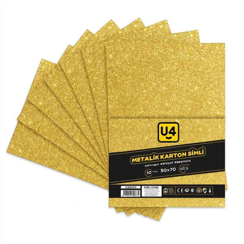 U4 FON KARTONU GOLD SİMLİ 50x70 10 LU