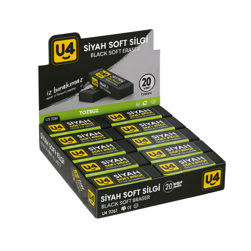 U4 SİLGİ SİYAH 20 Lİ