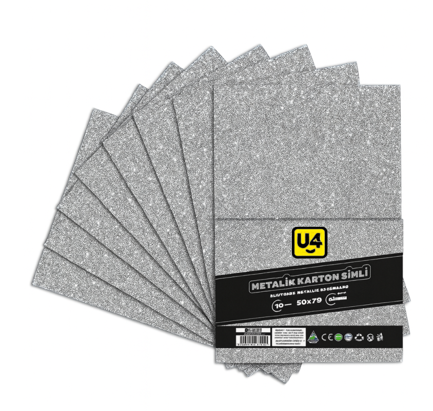 U4 FON KARTONU SİMLİ SİLVER 50x70 10 LU