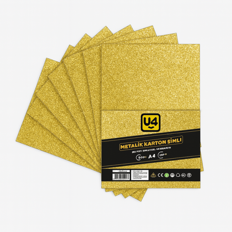 U4 FON KARTONU SİMLİ GOLD A4 10 LU