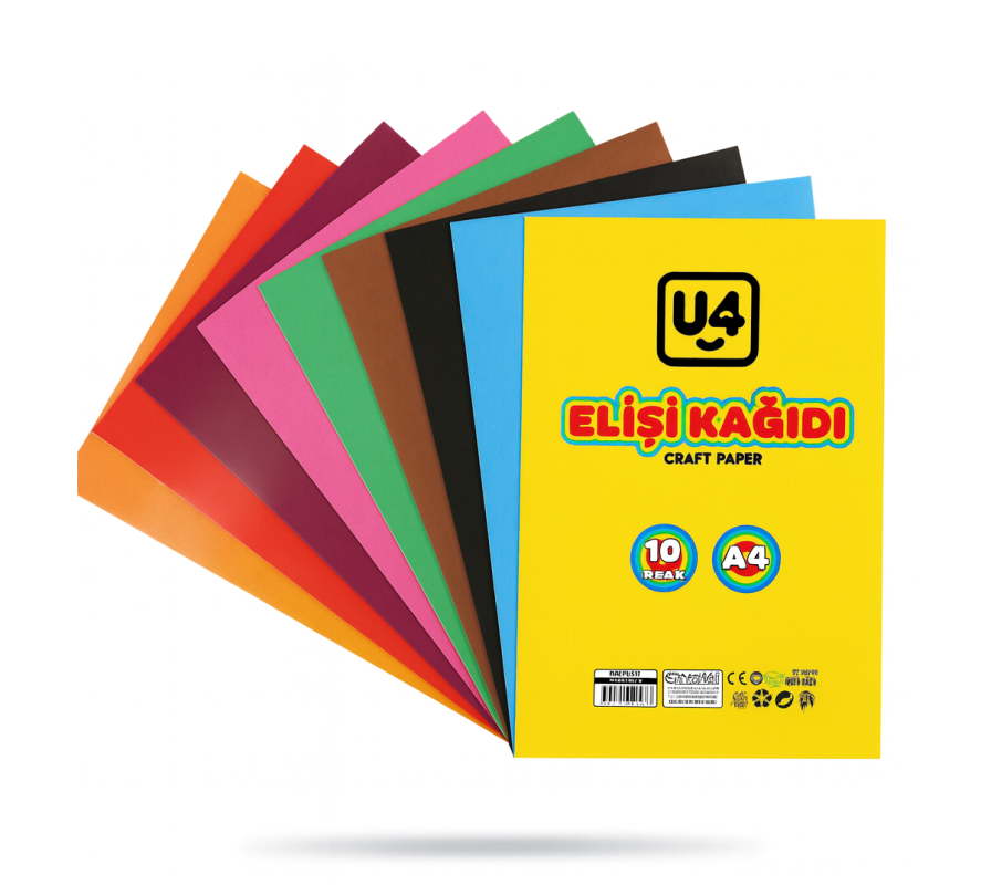 U4 ELİŞİ KAĞIDI 10 RENK KUŞE KARIŞIK
