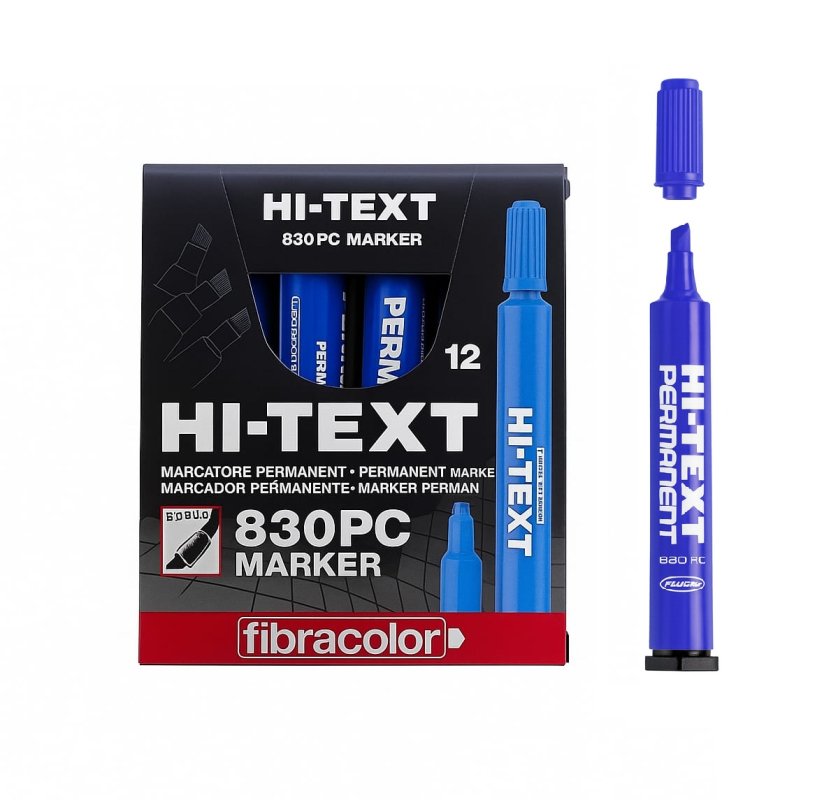 Hİ-TEXT KOLİ KALEMİ MAVİ KESİK UÇ 12 Lİ