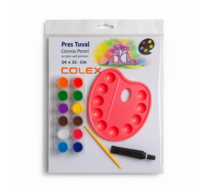 COLLEX BOYAMA SETİ TUVAL+PALET+FIRÇA+BOYA