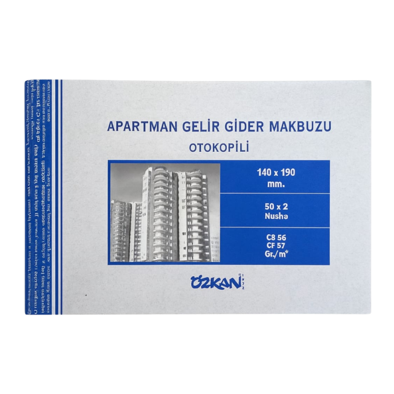 APARTMAN GELİR-GİDER MAKBUZU OTOKOPİLİ 50x2 12 Lİ