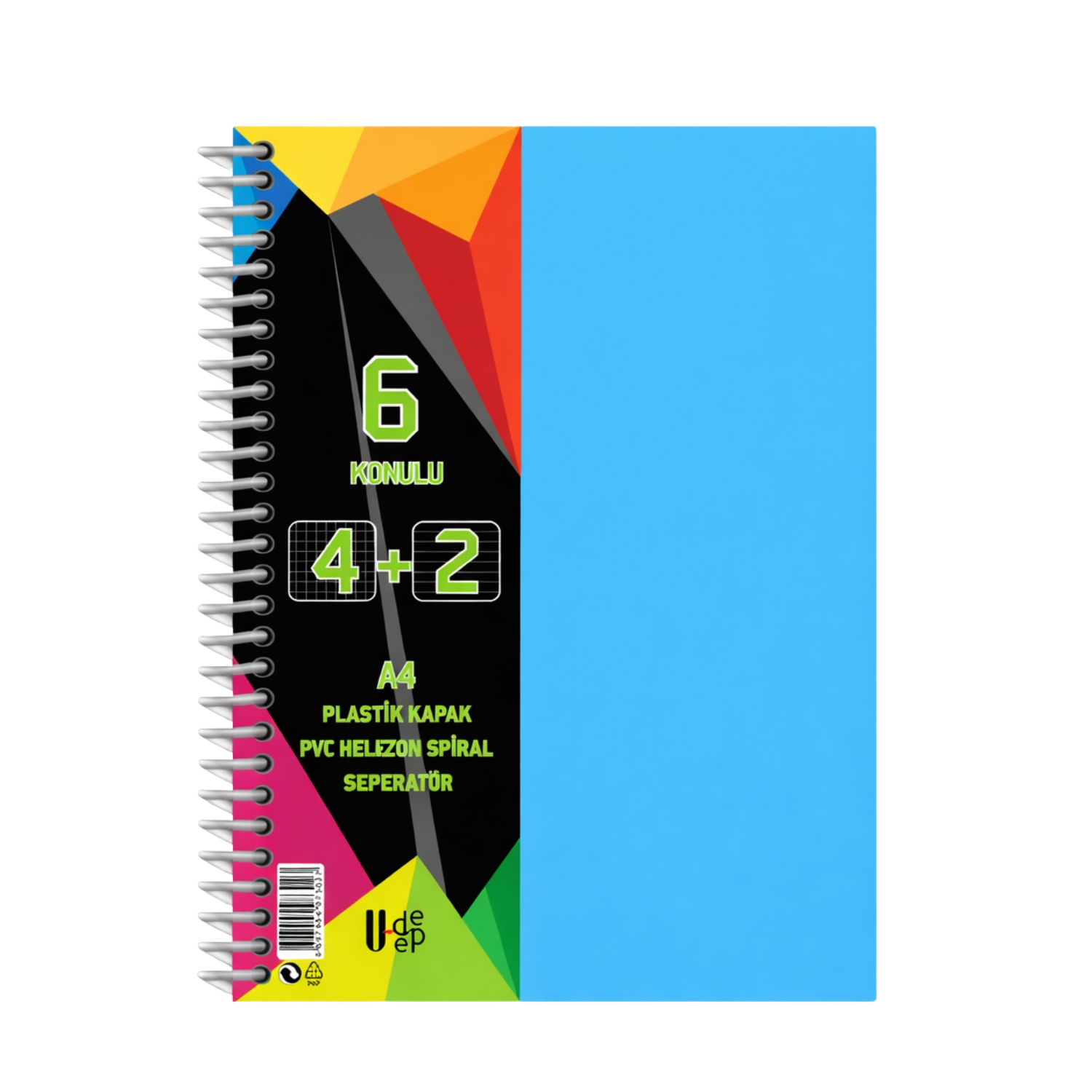 U DEEP SPİRALLİ PP KAPAK 4+2 - 150 YP 6 AYRAÇ 28 Lİ