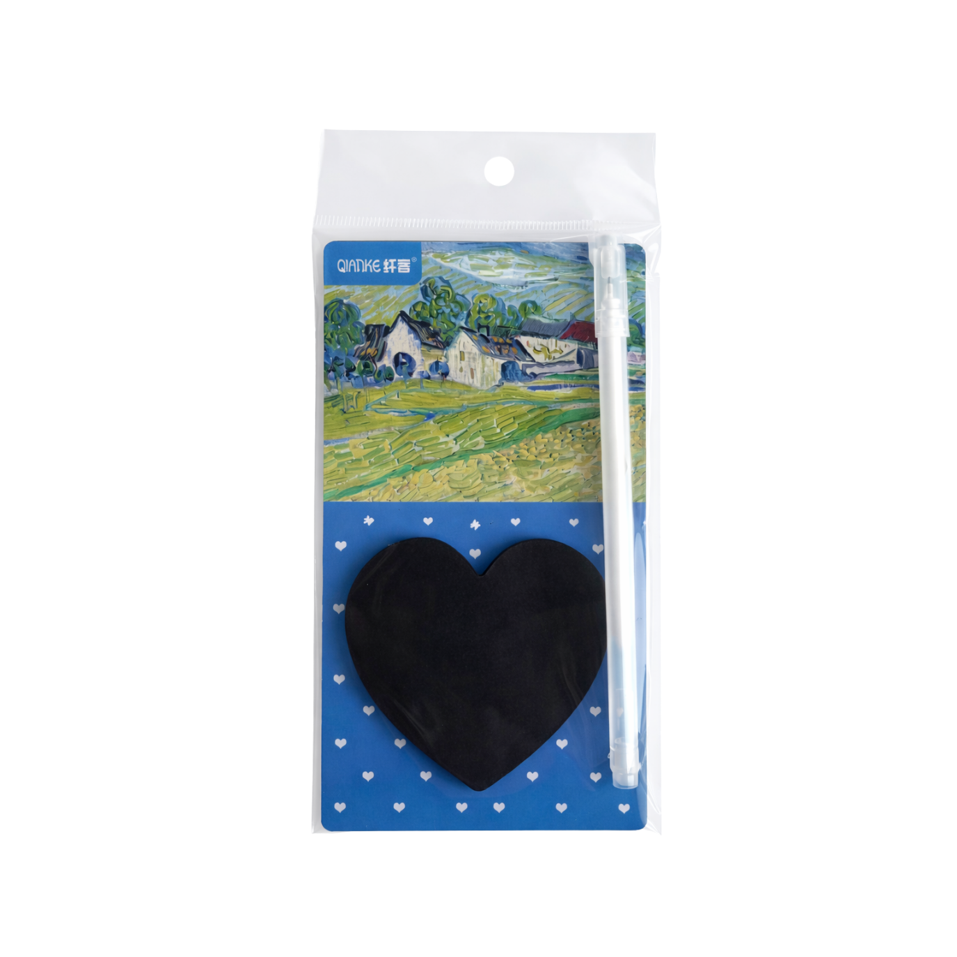 SİYAH NOT DEFTERİ BEYAZ KALEMLİ KALPLİ 24 LÜ