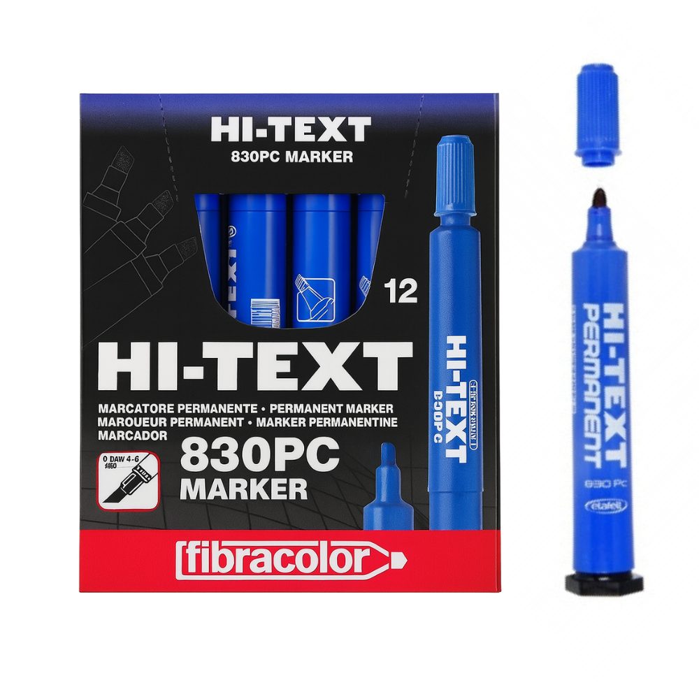 HI-TEXT KOLİ KALEMİ YUVARLAK UÇ MAVİ 12 Lİ