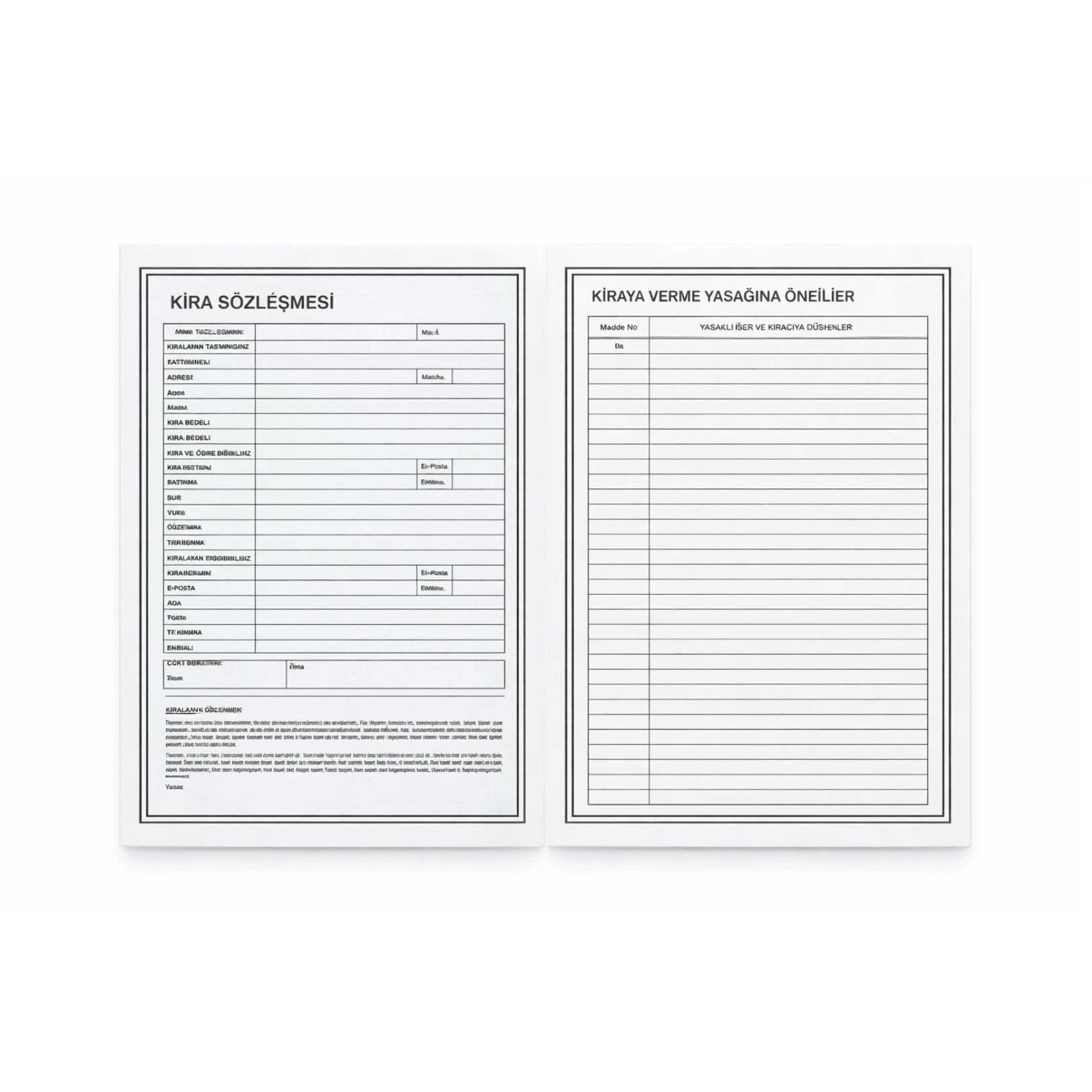 ANADOLU KİRA KONTRATI 100 LÜ