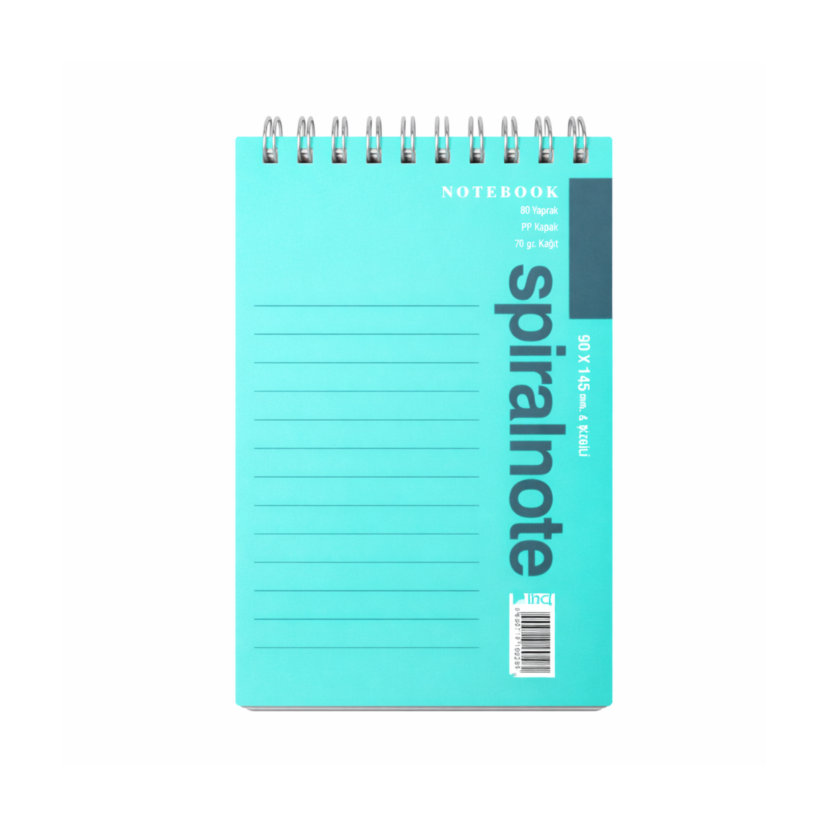 İNCİ PP KAPAK ÇİZGİLİ ÜSTTEN SPRALLİ 90X145 MM 12 Lİ