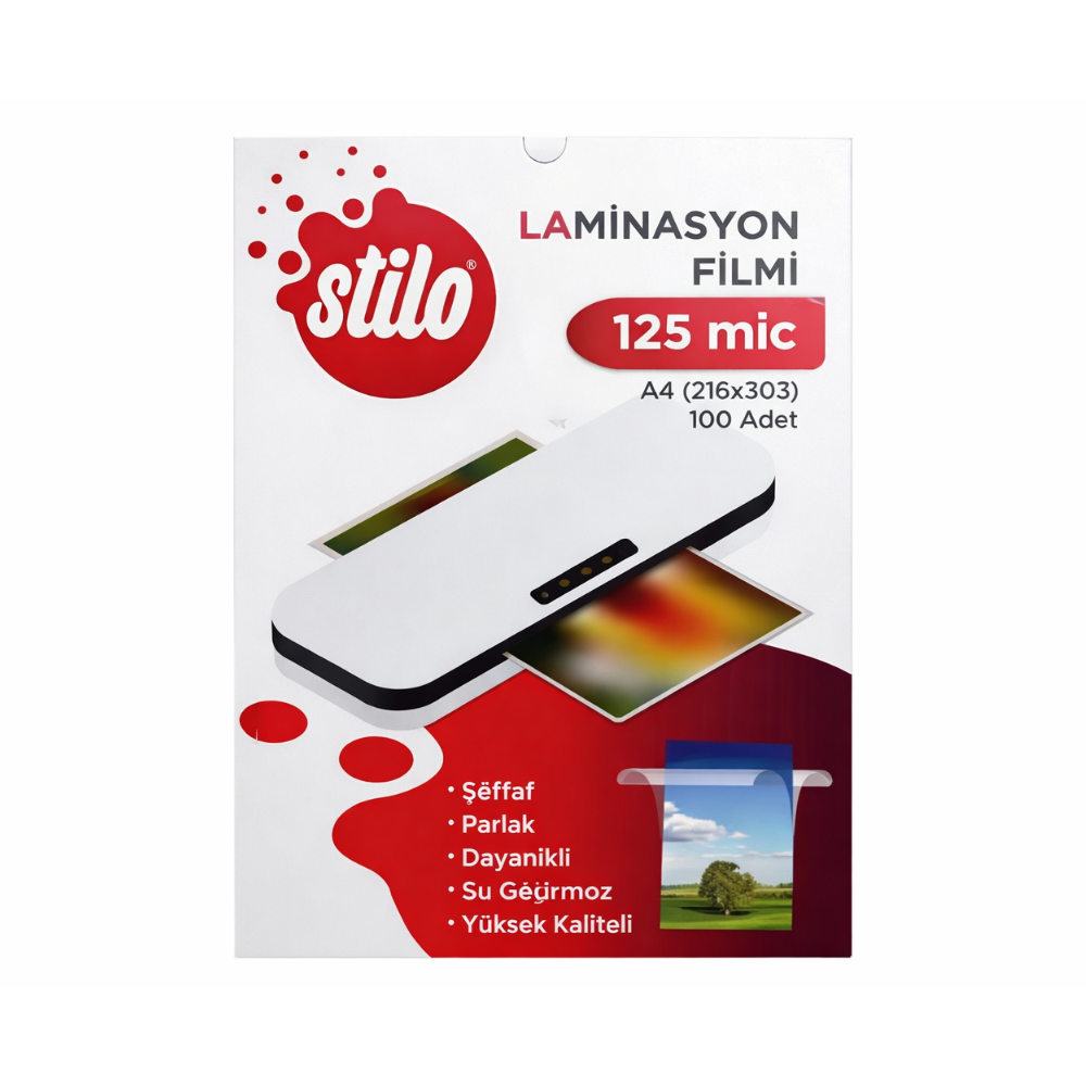 STİLO A4 LAMİNASYON 125 MİKRON 100 LÜ