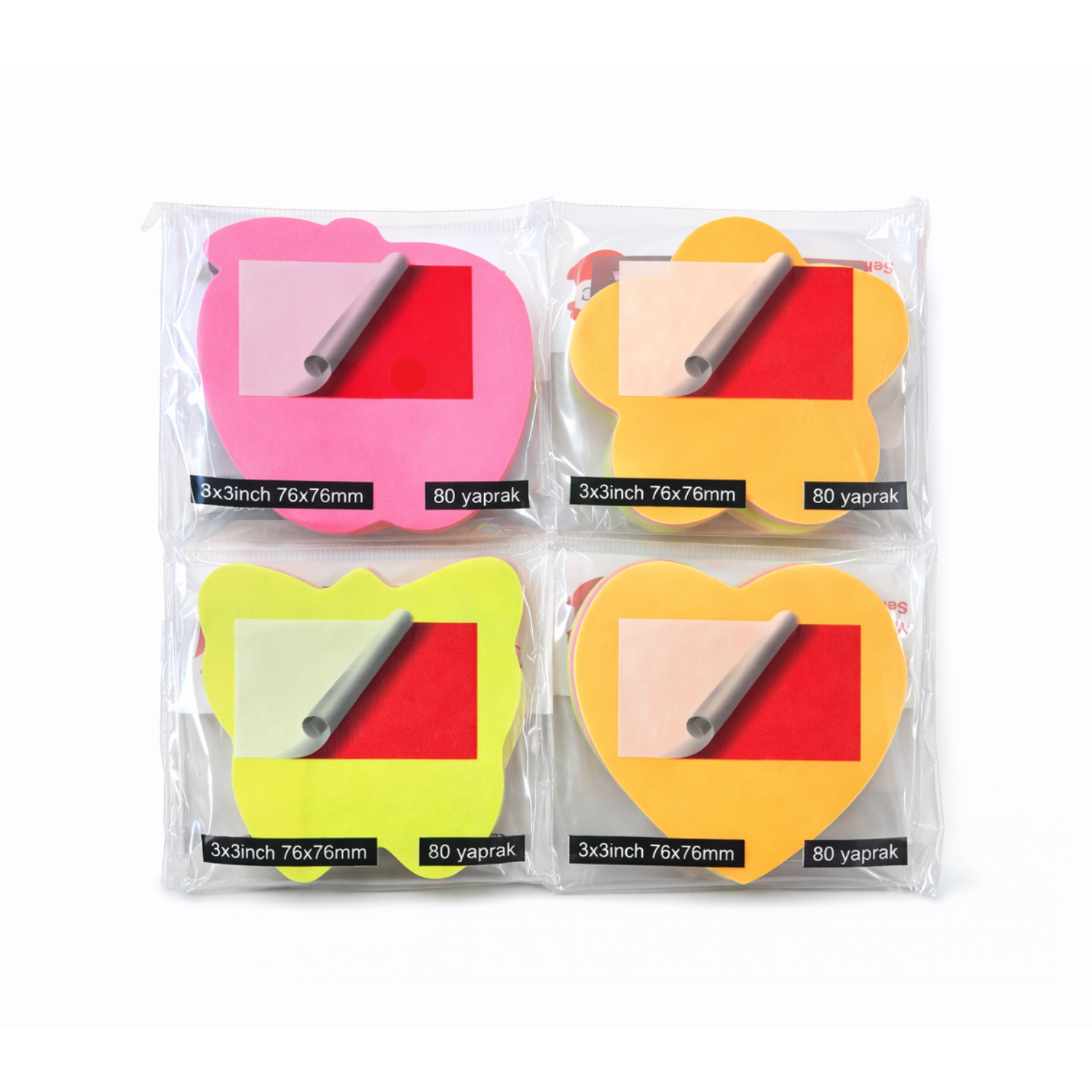 RBC YAPIŞKANLI ŞEKİLLİ 80 Lİ NOT KAĞIDI 12 Lİ