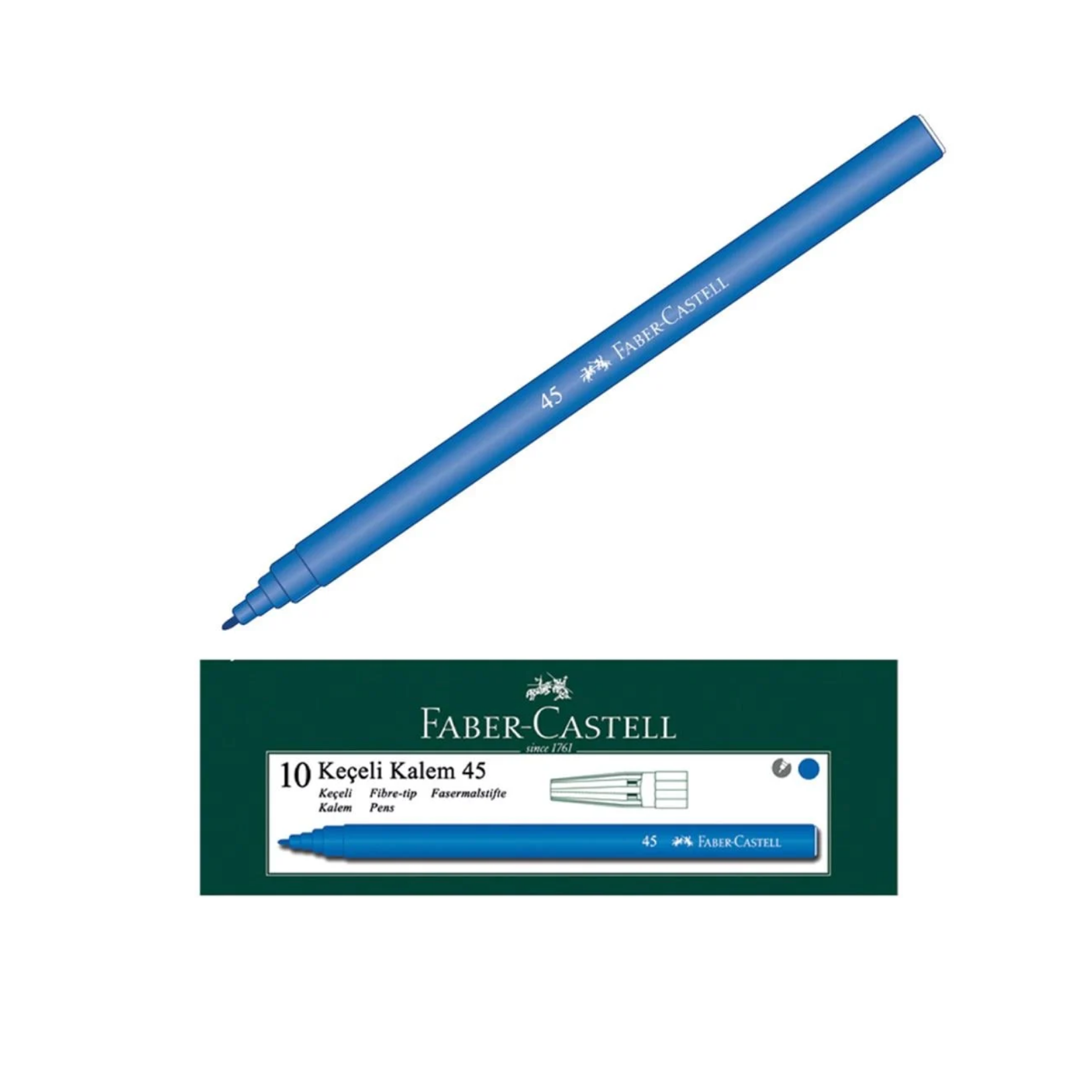 FABER CASTELL MAVİ KEÇELİ KALEM 10 LU